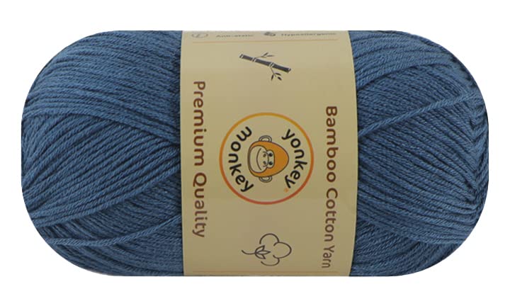 10-Pack Yonkey Monkey Skein Tencel Yarn - 70% Bamboo, 30% Cotton - Softest Quality Crocheting, Knitting Supplies - Lightweight and Breathable Fabric Threads 210 Meters