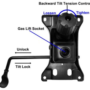 MySit Heavy Duty 500 LBs Office Chair Tilt Mechanism Replacement Parts, 5.9'' x 10.15" Mounting Holes Tilt Control Mechanism