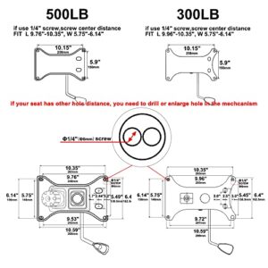 MySit Heavy Duty 500 LBs Office Chair Tilt Mechanism Replacement Parts, 5.9'' x 10.15" Mounting Holes Tilt Control Mechanism