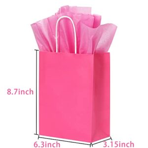 32pcs Gift Bags with 32Tissue - 8.7" Small Paper Gift Bags with Handles, 8Color Treat Bags, Favor Bags, Goody Bags, Goodie Bags, Party Bags for Kids Birthday, Wedding, Easter, Christmas, Valentines, Party Supplies