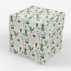 stesha party plant wrapping paper gift wrap – folded flat 30 x 20 inch – 3 sheets