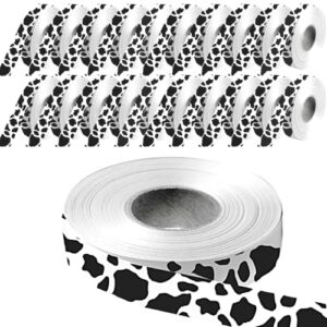 10pcs cow print ribbon curling ribbon cow ribbon for children’s party western cowboy theme for kids birthday party favor supplies decorations 10 yards*10 rolls