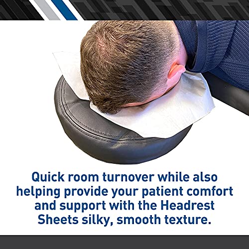 BodyMed® Headrest Paper Tissue Sheets – Tissue Paper Squares for Chiropractic Exam Table or Massage Table – White – 12-Inch x 12-Inch – without Nose Slit (1,000 per box)