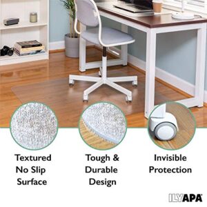 Ilyapa Office Chair Mat for Hard Floors 36" x 48" Heavy Duty Clear, PVC Chair Mat for Hardwood and Tile Floors, Protective Floor Mat for Home or Office