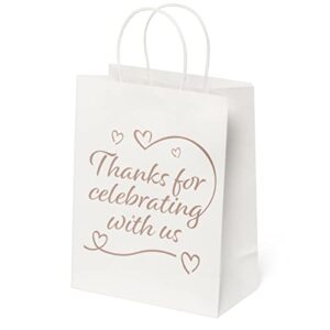 thanks for celebrating with us gift bags – 25 pack – wedding welcome bags – medium size