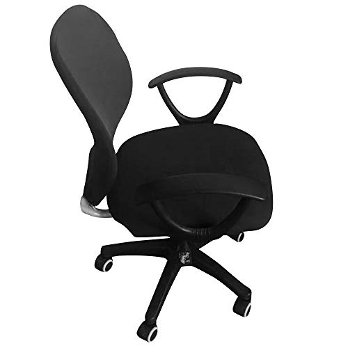 Flexible Computer Chair Cover Office Swivel Chair Cover- Protective & Stretchable Universal Chair Covers Stretch Rotating Chair Slipcover (Black)