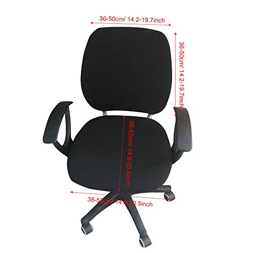 Flexible Computer Chair Cover Office Swivel Chair Cover- Protective & Stretchable Universal Chair Covers Stretch Rotating Chair Slipcover (Black)