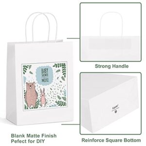 Eupako 75pcs Paper Bags Assorted Sizes, White Paper Bags with Handle Bulk, Paper Shopping Bags, Gift Bags for Business, Merchandise, Retail, Grocery, Packaging, Party Favor