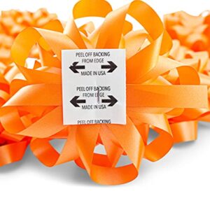 Modern Gift Design 12 Large Gift Bows, Orange, Satin Finish, 4.5 inches, Bows for Gift Wrapping, Gift Bows for Presents, Wrapping Paper, Birthdays, Weddings, Christmas, Hanukkah, and More