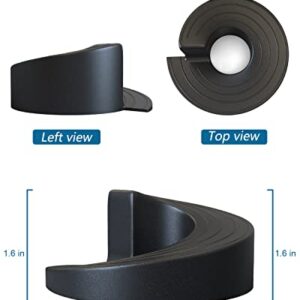 Door Stoppers - Rubber Security Wedge for Bottom of Door on Concrete, Tile, Carpet, Linoleum & Wooden Floor - Spiral Heavy Duty Door Stop - 2 Pack - Black