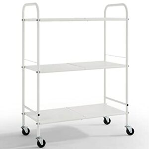 SunnyPoint Metal Rolling Organizer Utility Craft Cart (Large, WHT)