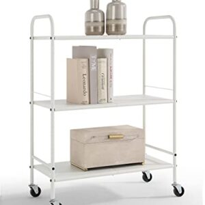 SunnyPoint Metal Rolling Organizer Utility Craft Cart (Large, WHT)