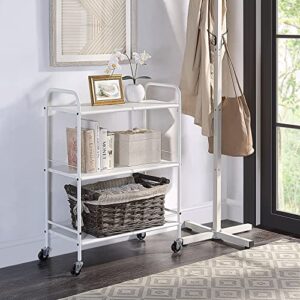 SunnyPoint Metal Rolling Organizer Utility Craft Cart (Large, WHT)