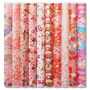 10 sheets of japanese style thickened roller gift wrapping paper for christmas,wedding,birthday,baby shower,valentine,gift box packing diy craft,17.3″ x 23.23″ (pink)