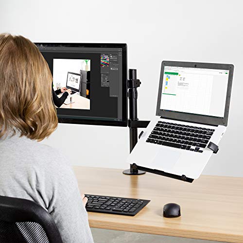 VIVO Universal Adjustable 10 to 15.6 inch Laptop Mount Holder for VESA Compatible Monitor Arms, Notebook Tray Stand-LAP3