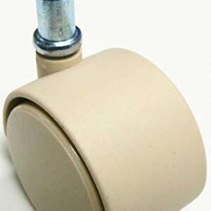 Oajen 2" Chair Caster Wheel Chromcraft, tan, 7/16" x 7/8" or 11mm x 22mm Grip Ring stem, Pack of 5