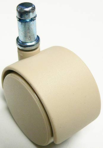 Oajen 2" Chair Caster Wheel Chromcraft, tan, 7/16" x 7/8" or 11mm x 22mm Grip Ring stem, Pack of 5