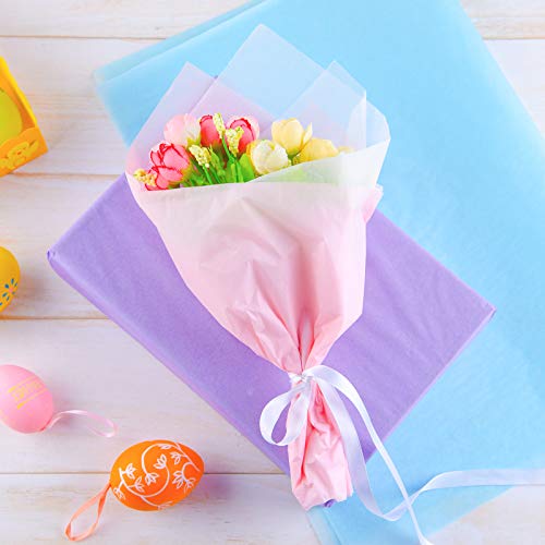 MIAHART Multicolor Tissue Paper Bulk 60 Sheet Assorted Wrapping Paper for Happy Easter Day DIY Crafts Birthday Party Packing Decoration (Multicolor 1)