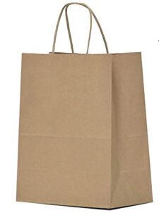 qutuus kraft paper gift bags with handles – 8×4.25×10 25 pcs brown shopping bags, party bags, goody bags, cub, favor bags, business bags, kraft bags, retail bags