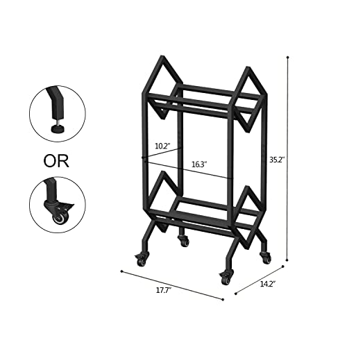 Simoretus Vinyl Record Storage Holder Rack LP Storage Display Stand with Casters Easy to Move Mobile Book Albums Storage Magazine Holder Office Files Organizer Shelf (T-32.5 inches)