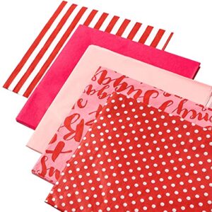 packanewly gift wrap tissue paper for valentine’s day – 100 sheets bulk wrapping paper decorative art for gift wrap, flower, pom pom – 20×20 inch (red, pink, stripe, dot)