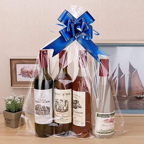 Awpeye Cellophane Bags 18x24 Inches, 25 Pack Cellophane Gift Bags, Cellophane Wide Clear Bags For Mugs, Wine Bottles And Small Baskets 2 Mil Thick