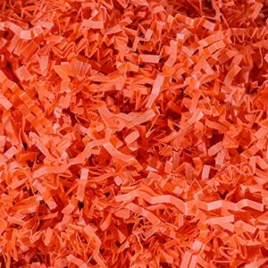 magicwater supply crinkle cut paper shred filler (4 oz) for gift wrapping & basket filling – orange