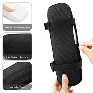 MOSISO Chair Armrest Pads (2 Pack), Memory Foam Home/Office Chair Arm Rest Covers Comfy Computer Gaming Chair Cushion Removable Washable Elbow Support Forearm Pressure Relief, Black