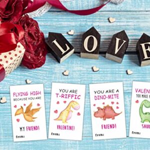 2.1" x 3.5" Valentine's Day Gift Wrap Self Adhesive Stickers | Dinosaur Theme Happy Valentine's Day Gift Wrapping Decorations and Supplies for Kids | 40 Gift Stickers-BGJ-002