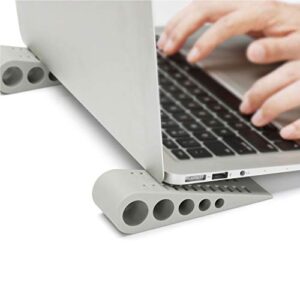 supbee laptop & notebook stands, [4 pack] portable anti-slip rubber elevated kickstand holder, desktop stable tilting wedge & scratch-free ventilated risers for all laptop, notebook, computer keyboard