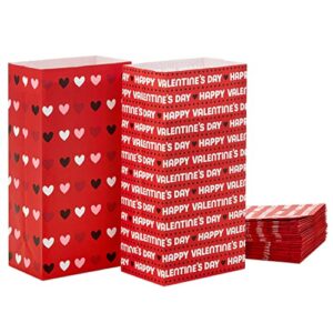 Hallmark Valentine's Day Paper Treat Sacks (30 Bags: "Happy Valentine's Day," Hearts) for Classroom Parties, Valentines, Kids, Coworkers