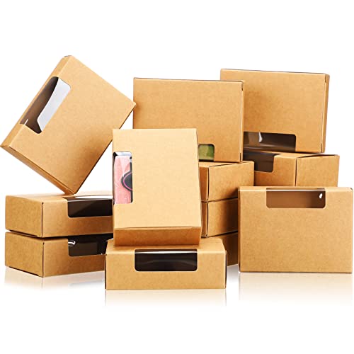 30 Pieces Soap Packaging Boxes Kraft Soap Boxes with Window Rectangle Window Gift Box Homemade Soap Packaging Soap Making Supplies for Party Favor Bakery Candy Jewelry 3.54 x 2.56 x 1.18 Inch