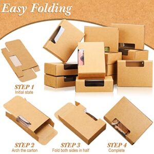 30 Pieces Soap Packaging Boxes Kraft Soap Boxes with Window Rectangle Window Gift Box Homemade Soap Packaging Soap Making Supplies for Party Favor Bakery Candy Jewelry 3.54 x 2.56 x 1.18 Inch