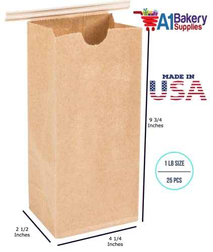 Resealable Kraft Tin Tie Poly-lined Bags Coffee Bags Reclosable Tin Tie Bags without window - 1Lb - 25 Pack