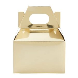 Juvale 36 Pack Small Gold Gable Boxes for Party Favors, Baby Shower, Wedding, Birthday (4 x 2.5 In)