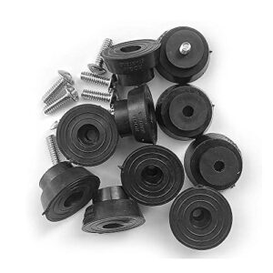 kick down door stop ultra grip rubber replacement tip 10 pack with screw by room starters style 1 (black, 10 pack)