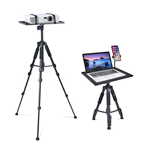 Facilife Projector Tripod Stand, Laptop Tripod Stand, Outdoor Projector Stand Adjustable Tall from 17.6 to 51.4 Inches, Multi-Purpose Portable Projector Stand Laptop Floor Stand for Laptop, DJ