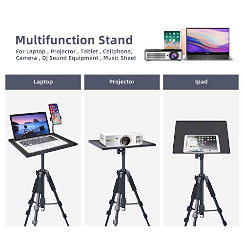 Facilife Projector Tripod Stand, Laptop Tripod Stand, Outdoor Projector Stand Adjustable Tall from 17.6 to 51.4 Inches, Multi-Purpose Portable Projector Stand Laptop Floor Stand for Laptop, DJ