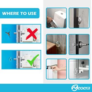 Neoera Door Stopper Wall Protector (Clear, 8pack)-Quiet, Shock Absorbent Gel - Adhesive Reusable Bumper Protector, Wall Shield & Silencer for Door Handle, Soft Rubber Round Door Stop 1.57 inch