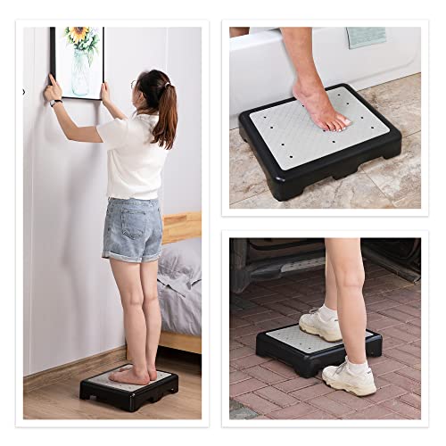 Wefaner Platform Step Stool Bed Step Non-Slip Rubber Stair Riser Portable Anti-Fall Safety Platform for Elderly and Adults