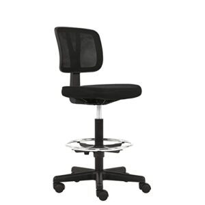 amazon basics mid-back mesh office drafting chair stool with adjustable footrest