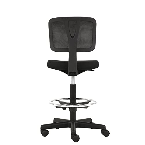 Amazon Basics Mid-back Mesh Office Drafting Chair Stool with Adjustable Footrest