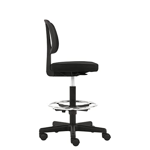 Amazon Basics Mid-back Mesh Office Drafting Chair Stool with Adjustable Footrest