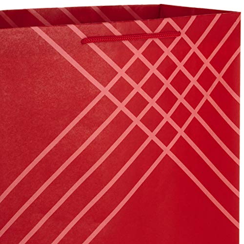 Hallmark 14" Extra Large Red Gift Bags (Pack of 3) for Christmas, Holidays, Birthdays, Graduations, Mother's Day, Father's Day, Valentine's Day, Baby Showers, Weddings