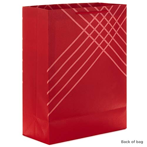 Hallmark 14" Extra Large Red Gift Bags (Pack of 3) for Christmas, Holidays, Birthdays, Graduations, Mother's Day, Father's Day, Valentine's Day, Baby Showers, Weddings