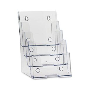 dazzling displays clear acrylic 4-tier brochure holder for 6″w x 9″h – half-page material (1)