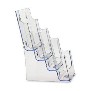 Dazzling Displays Clear Acrylic 4-Tier Brochure Holder for 6"W x 9"H - Half-Page Material (1)
