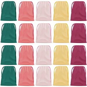 hulless drawstring gift bag 8 x 10 inch wedding party jewelry favor drawstring pouch assorted colors 20 pcs for kids party favors gift wrapping