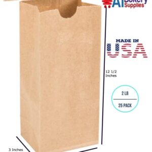 Resealable Kraft Tin Tie Poly-lined Bags Coffee Bags Reclosable Tin Tie Bags without window - 2 Lb - 25 Pack