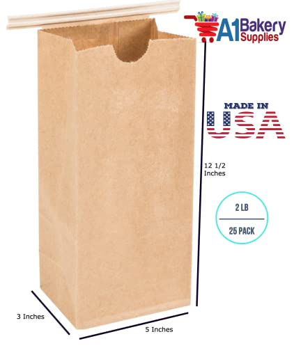 Resealable Kraft Tin Tie Poly-lined Bags Coffee Bags Reclosable Tin Tie Bags without window - 2 Lb - 25 Pack